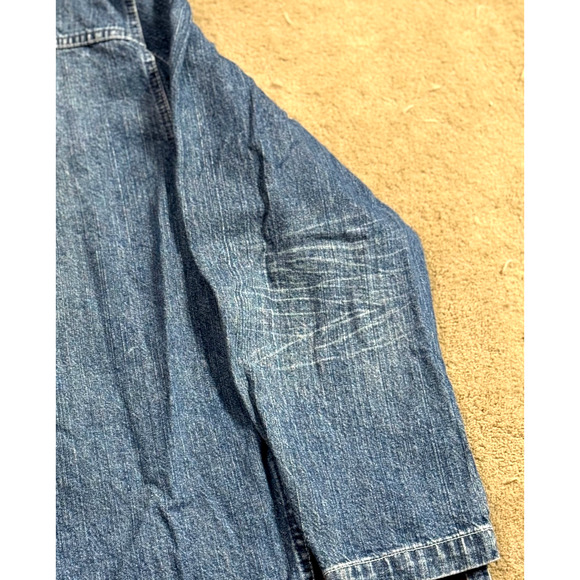 Vintage Rocawear Jean Jacket Hoodie Mens XL Embroidery Zip Sleeves Pockets EUC - Picture 13 of 13